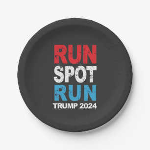 Run Spot Run Trump 2024 Trump Vance election Paper Plate