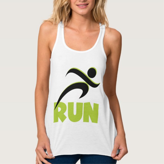 RUN Spring Green Fitness Running Singlet (Front)