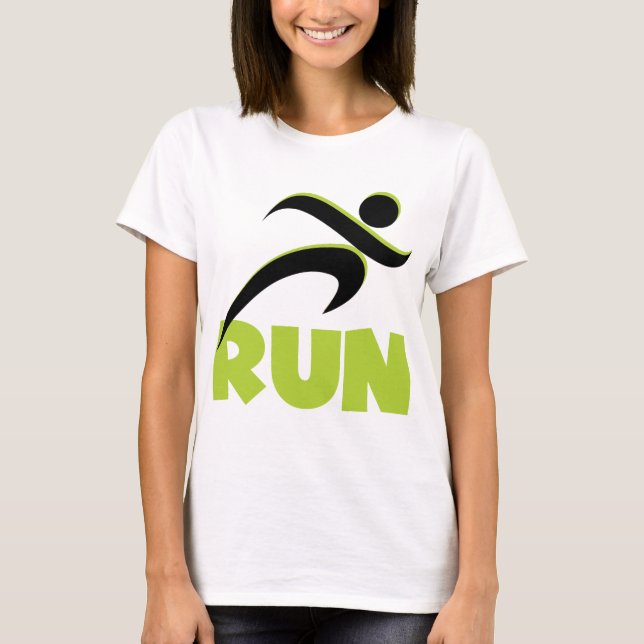 RUN Spring Green Fitness Running T-Shirt (Front)