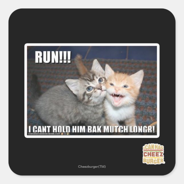 RUN!!! SQUARE STICKER (Front)