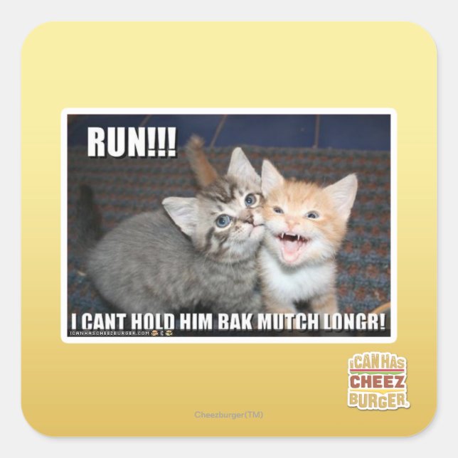 RUN!!! SQUARE STICKER (Front)