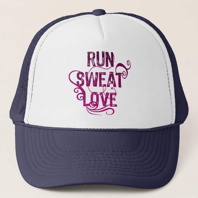 Run Sweat Love Trucker Hat (Front)