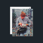 Run!  The Denist is Coming A Surreal Collage Postcard<br><div class="desc">A collage made and photographed by Angelandspot in the year 2026 with vintage images from a magazine from the 1980s era of a woman dental technician training and a marathon image combined into a surreal collage I called Run! The dentist is coming to show how people fear the dentist.</div>