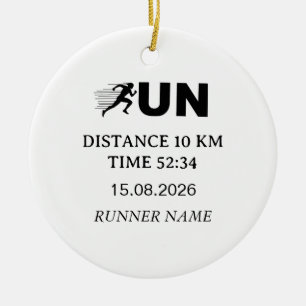 RUN Typography Running Design Minimalist Runner Ceramic Tree Decoration