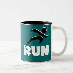 RUN White Two-Tone Coffee Mug