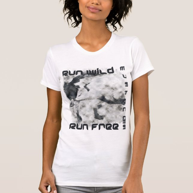 Run Wild, Mustangs, Run Free Light Tees (Front)