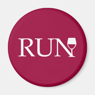 Run wine glass magnet