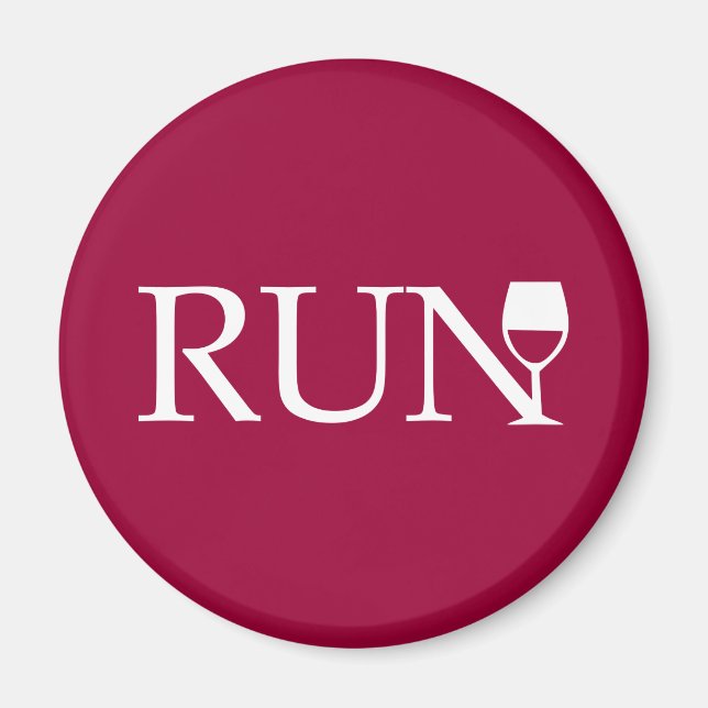 Run wine glass magnet (Front)