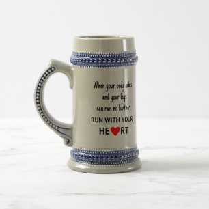 Run with your heart sport beer stein