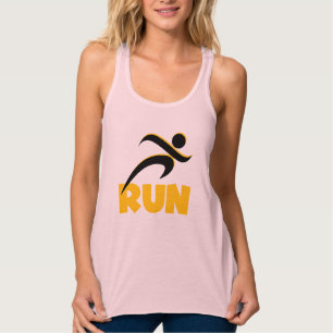 RUN Yellow Fitness Running Athletic Singlet