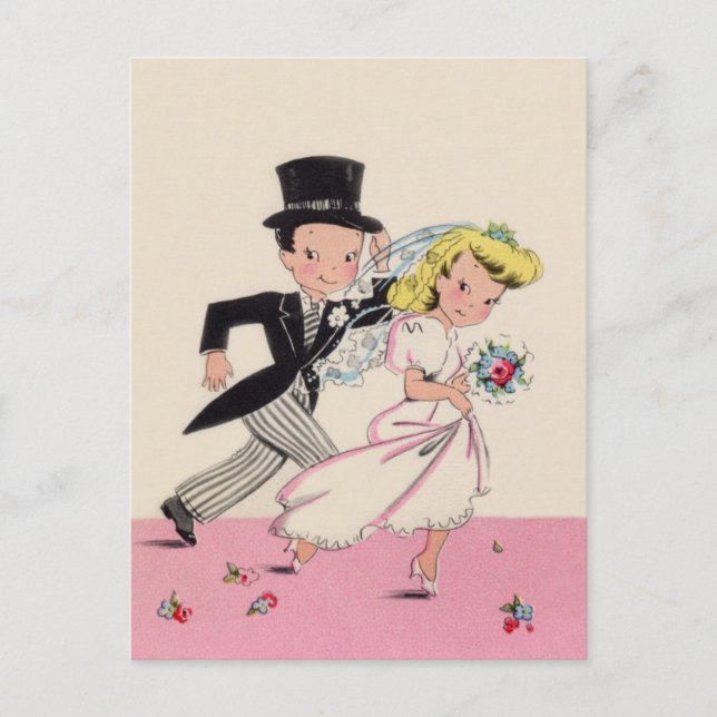 Runaway Bride & Groom Postcard (Front)