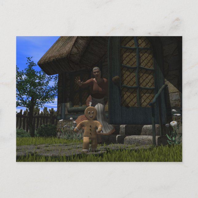 Runaway Gingerbread Man Postcard (Front)