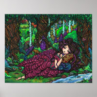 "Runaway Princess" Fairy Dragon Fantasy Forest Art