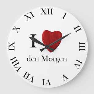 Runde Wanduhr Ich liebe den Morgen Large Clock