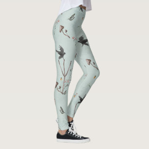 Rune Algiz Made Of Branches And Crow Leggings