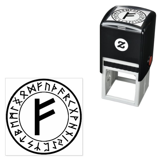 Rune Circle [01. Fehu] Self-Inking Stamp (In Situ)