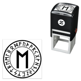 Rune Circle [19. Ehwaz] Self-Inking Stamp