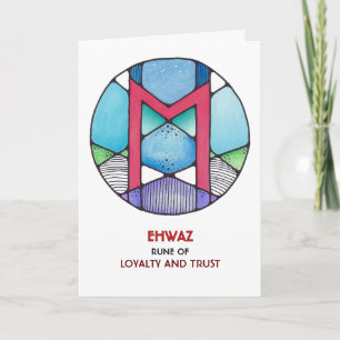 Rune Ehwaz – Loyalty & Trust - Art Nouveau Card