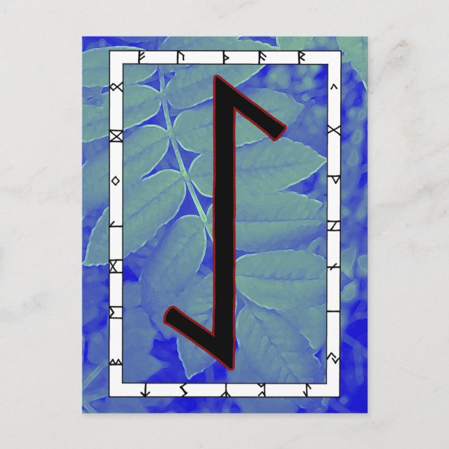 Rune Eihwaz – Centred Perseverance Postcard (Front)
