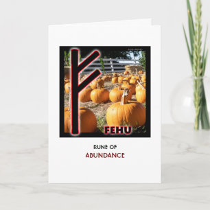 Rune Fehu - Abundance - Pumpkins Card