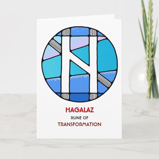 Rune Hagalaz – Transformation - Art Nouveau Card (Front)