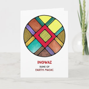 Rune Ingwaz - Earth Magic - Art Nouveau Card