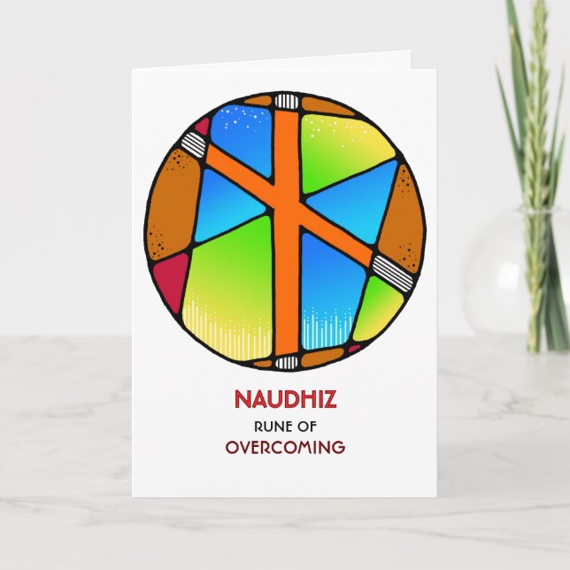 Rune Naudhiz – Overcoming - Art Nouveau Card (Front)