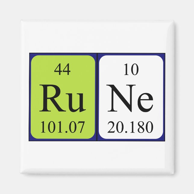 Rune periodic table name magnet (Front)