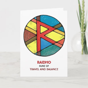 Rune Raidho – Travel & Balance - Art Nouveau Card
