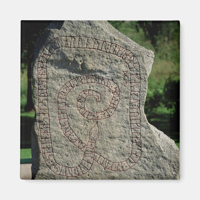 Rune stone outside Gripsholm Castle Magnet (Front)