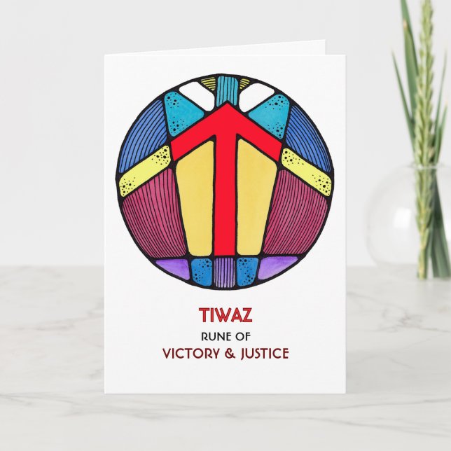 Rune Tiwaz - Victory & Justice - Art Nouveau Card (Front)