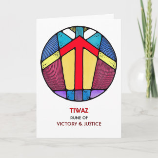 Rune Tiwaz - Victory & Justice - Art Nouveau Card