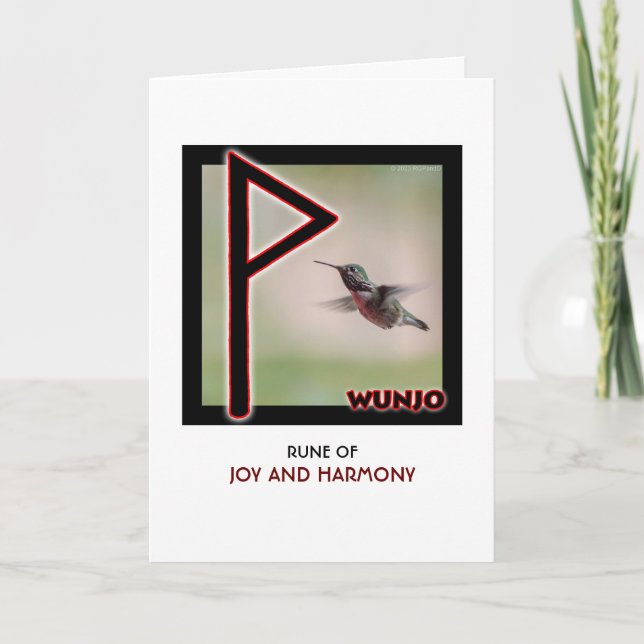 Rune Wunjo - Joy & Harmony - Hummingbird  Card (Front)