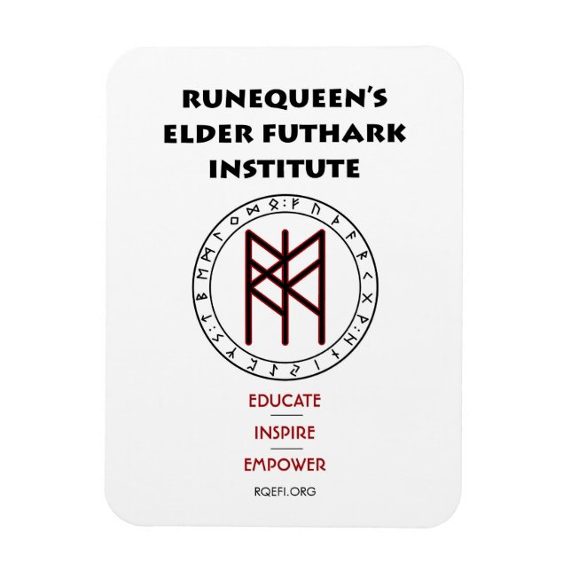 RuneQueen's Elder Futhark Institute Logo Magnet (Vertical)