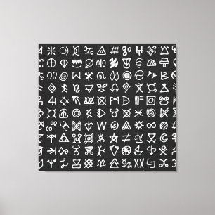 Runes symbols: ancient seamless font. canvas print