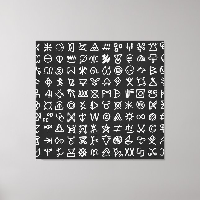 Runes symbols: ancient seamless font. canvas print (Front)