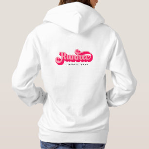 Runher Running Pink Bold Retro Font Motivational Hoodie