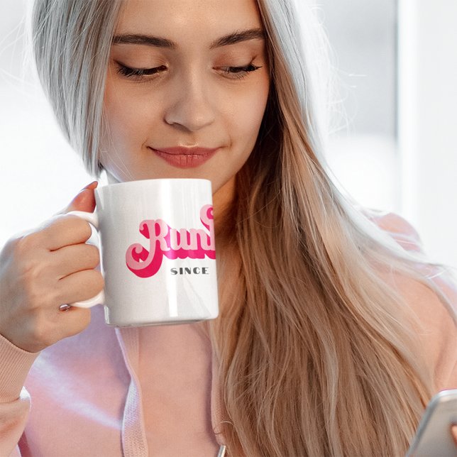 Runher Running Pink Bold Retro Font Motivational Mug (Creator Uploaded)