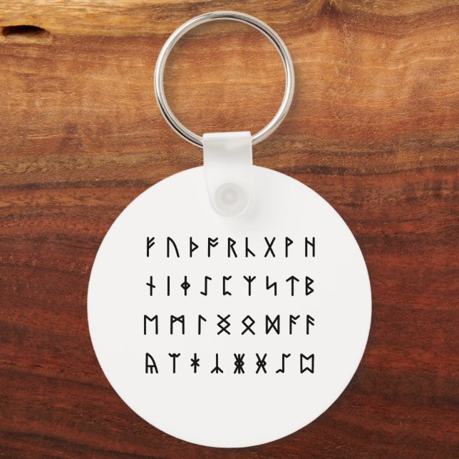 Runic Alphabet [Futhorc] Key Ring (Front)