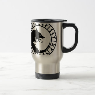 Runic Dire Wolf viking norse nordic runes Travel Mug