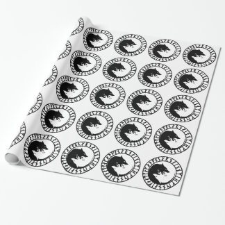 Runic Dire Wolf viking norse nordic runes Wrapping Paper
