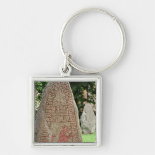 Runic stone key ring