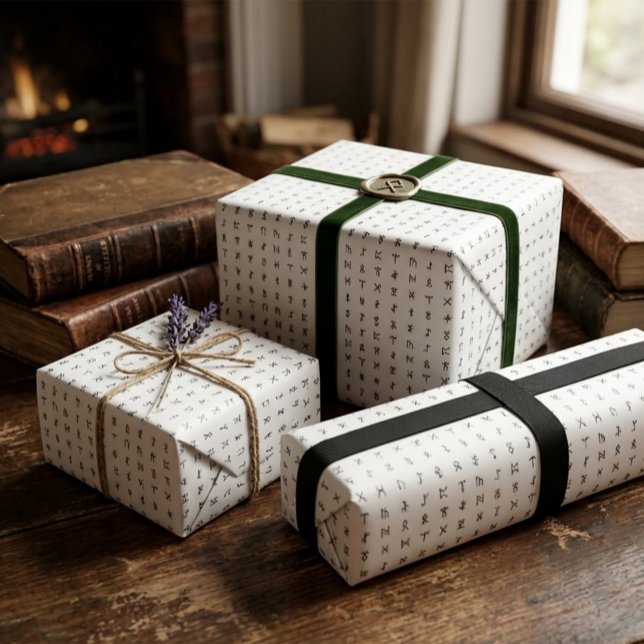 Runic Symbol White Wrapping Paper (Creator Uploaded)