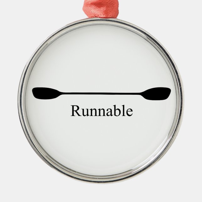 Runnable Kayak Paddle Metal Tree Decoration (Front)