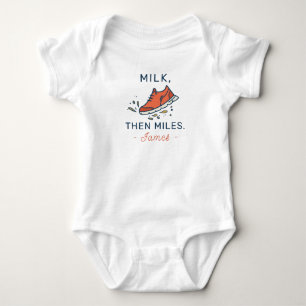 Runner Baby Shower Milk Then Miles - Running Bodysuit