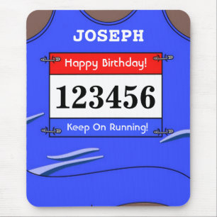 Runner Blue Vest Mouse Mat