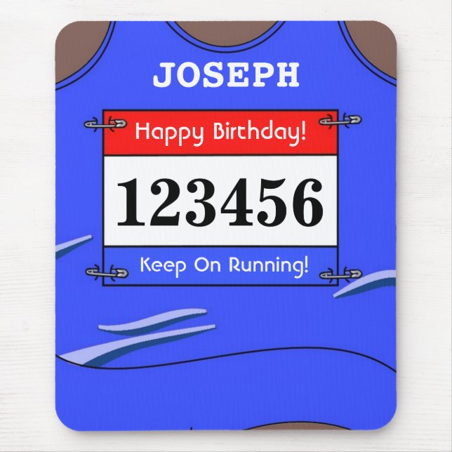 Runner Blue Vest  Mouse Mat (Front)