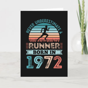 Runner born in 1972 50th Birthday Gift Running Dad Card