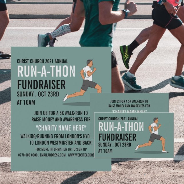 Runner, Charity Run-Walk-a-Thon Event Business Card (Creator Uploaded)