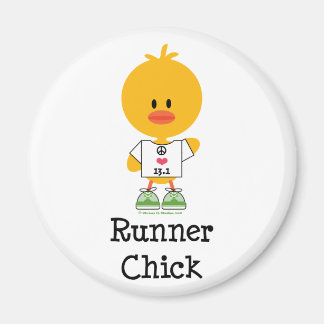 Runner Chick Peace Love 13.1 Magnet